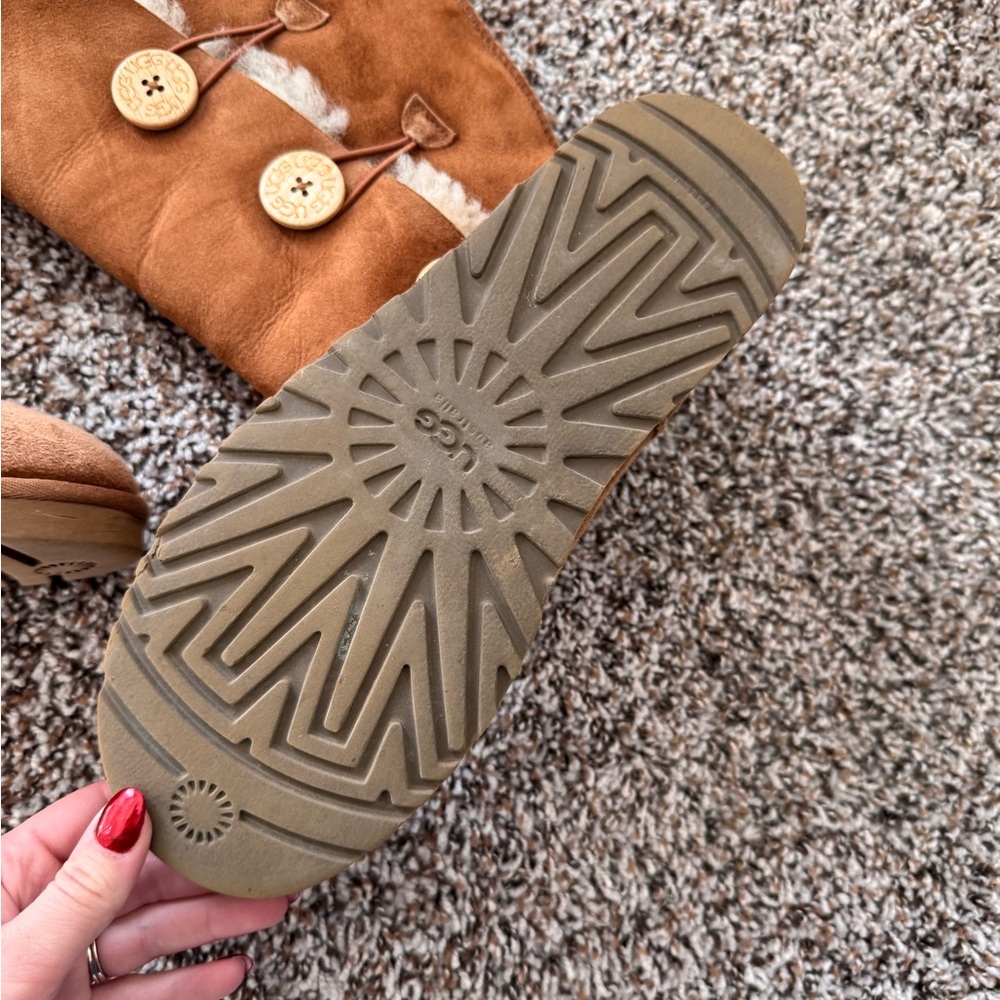 UGG Triple Bailey Button Chestnut Tan Tall Boots - Picture 2 of 7